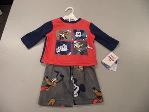 Jungen 2-teiliges Mickey Mouse Flanell Pyjama Set von Disney ~ 12M ~ Neu mit Etikett! - Bild 1 von 3