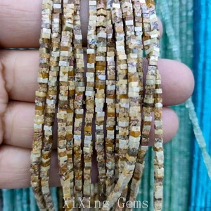 Cuentas espaciadoras de disco cuadradas planas de jaspe natural de 1x2 mm para hacer joyas - Imagen 1 de 6