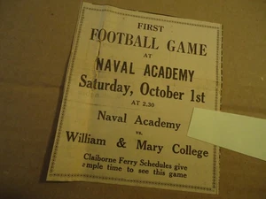 Navy vs William & Mary College 1932 Football at Naval Academy ANNAPOLIS MD - Picture 1 of 1