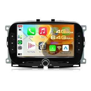 7" Android 13 4+64GB Apple CarPlay Car Stereo Wifi Camera For Fiat 500 2016-2019 - Picture 1 of 13
