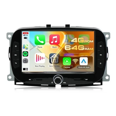 7" Android 13 4+64GB Apple CarPlay Car Stereo Wifi Camera For Fiat 500 2016-2019 - Image 1 of 4
