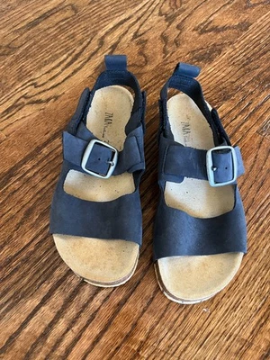 Sandalias ZARA de cuero azul con correas planas punta abierta talla 37 Foto 1 de 4