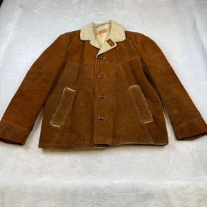 Vintage Lakeland Sportswear Suede Shearling Lined Sherpa Collar Trucker Jacket - Picture 1 of 6