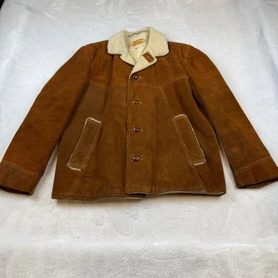 Vintage Lakeland Sportswear Suede Shearling Lined Sherpa Collar Trucker Jacket - Image 1 of 4