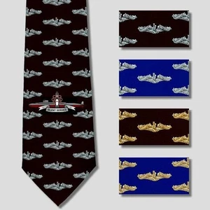 Submarine Deterrence Patrol Necktie Boomer Tie Dolphin SSBN - Picture 1 of 1