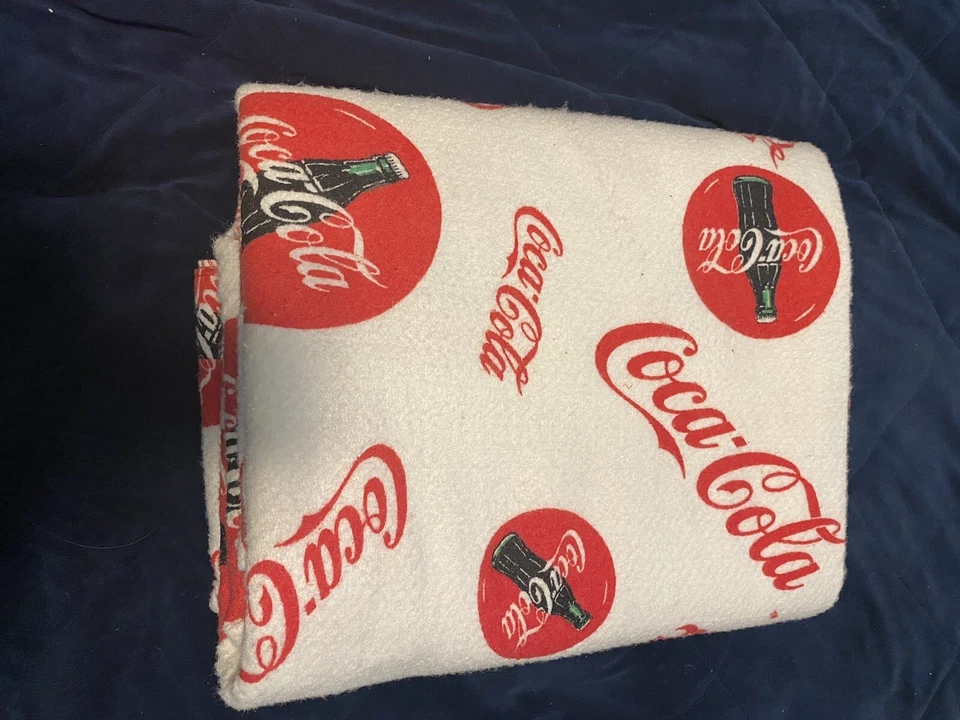 COCA COLA  Branded Top Bed Sheet, Tailgate Throw Blanket - Image 1 of 4