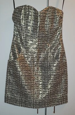 Elegantes Cocktailkleid Gold Grün Von H&M Größe 38 Neu! - Bild 1 von 4