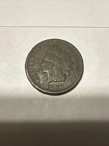 1890 Indian Head Cent Penny guter Zustand nagelneu 2x2 Halter - Bild 1 von 4