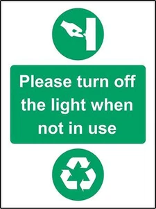 Please turn off the light when not in use metal park safety sign - Picture 1 of 1