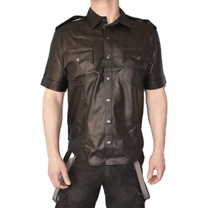Weiches Kunstleder HEMD für Herren* XL * Leder-Look* Oberteil* Shirt - Bild 1 von 6