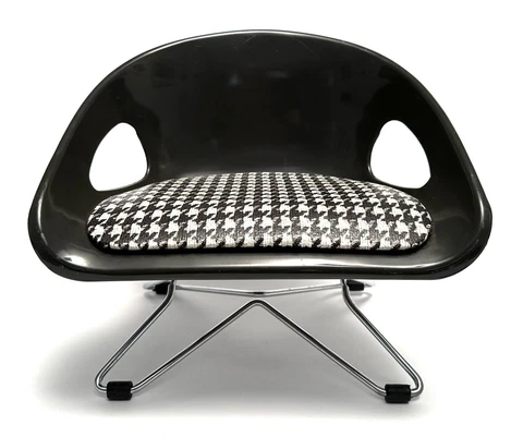 Cosco Vintage Mid Century Modern Adjustable Gray Child's Booster Seat/Chair Cover