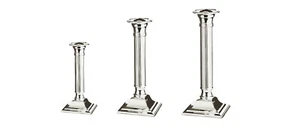 Candlestick Holder Silver Plated Candle Holder for Wand Candles Riefenmuster - Picture 1 of 10