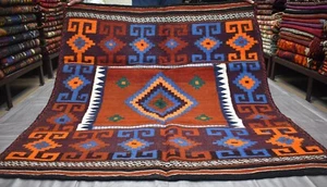 Square Hand Woven Afghan Kilim Area Rug 5x5 Vintage Persian Oriental Wool Carpet - Picture 1 of 12