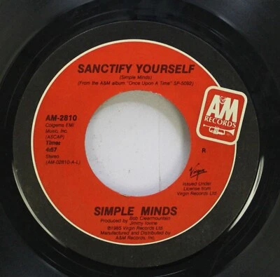 Rock 45 Simple Minds - Sanctify Yourself / On Am Records - Image 1 of 2