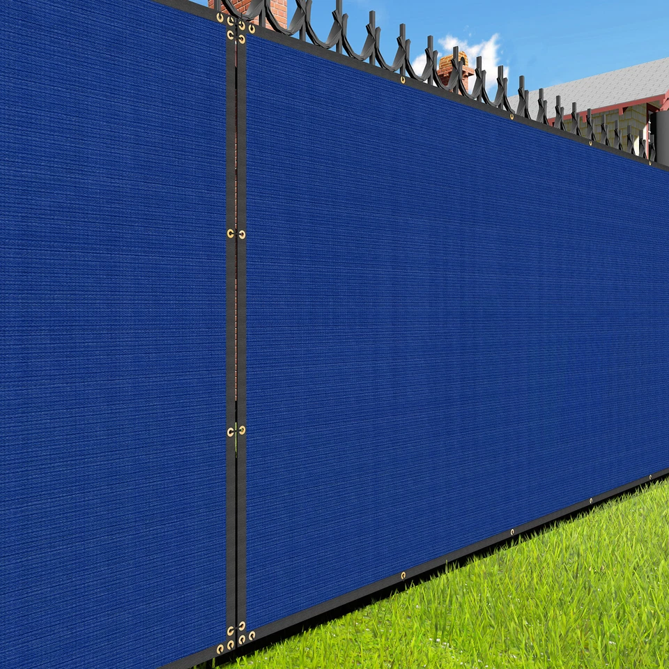 16ft BLUE Privacy Fence Screen Patio Yard 95% Blockage Mesh w/Gromment - Image 1 of 4