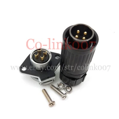 HE20 4pin Connector IP67 LED Waterproof Connectors Welding Fan Connector Plugs - Image 1 of 4