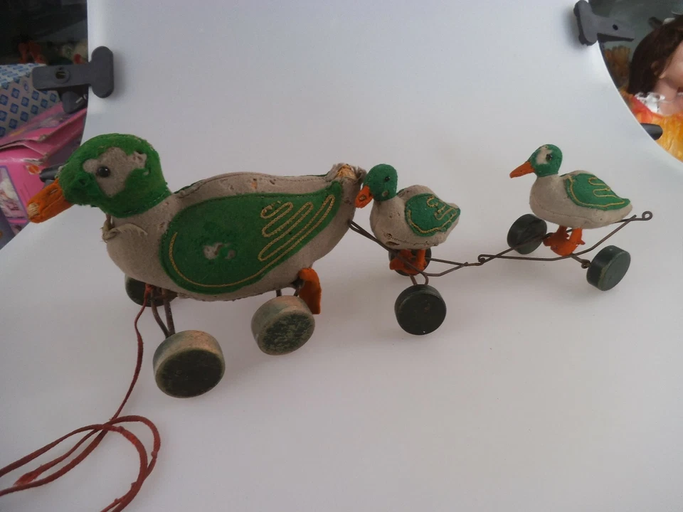 Steiff Entenkette 2x mit Knopf 1917 - 1932 (1725/3135) - Bild 1 von 1