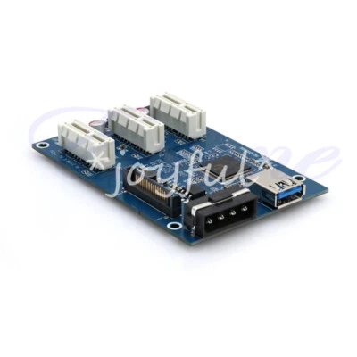 1PC New PCI-e Express 1X to 3 Port 1X Switch Multiplier HUB Riser Card+USB Cable - Image 1 of 3