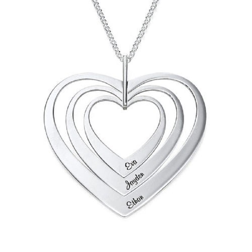 Collana cuore nome Argento 925 sterling rodiato anallergico regalo san valentino