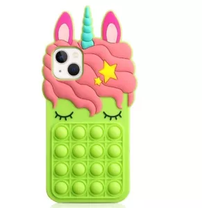 Pop Fidget Toy Push Unicorn Case Cover for iPhone 13 Soft Silicone Shockproof - Photo 1 sur 8
