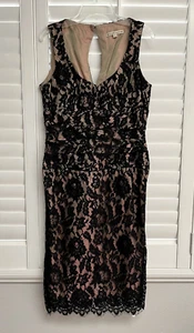 NANETTE LEPORE Retro Style Do The Hustle Black Lace Overlay Cut Out Back Dress 6 - Picture 1 of 14