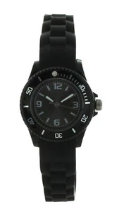Ladies cute Round black Silicone Band Analog  small face watch Quartz Movement - Picture 1 of 3