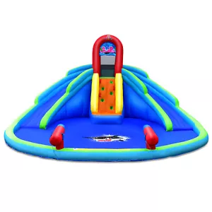Inflatable Waterslide Dry&Wet Bounce House w/Upgraded Handrail Without Blower - Picture 1 of 8