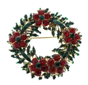 Broche broche broche broche broche con gancho colgante corona de flores navideñas - Imagen 1 de 2