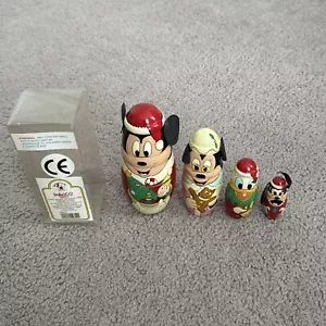 Vintage very Rare Santa Mickey And His Helpers Nested Box made in Hong Kong - Picture 1 of 7
