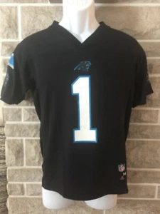 Carolina Panthers NFL #1 Cam Newton RARE Jersey Black Collar Size Youth M NWOT - Picture 1 of 4