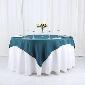 70" PEACOCK TEAL SQUARE POLYESTER TABLECLOTH Wedding Party Catering Dinner - Picture 1 of 8