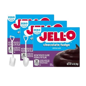 Jell-O Pudding 1,4 Unzen Box (3er Pack) Mini Schaufel Löffel (zuckerfrei Schokolade Fudge) - Bild 1 von 1