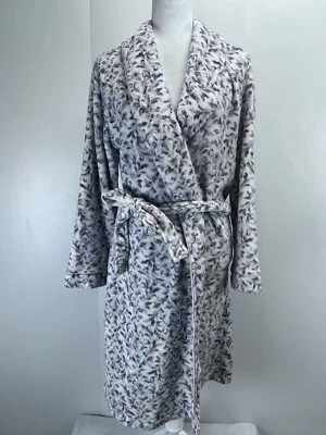 Laura Ashley Fleece Robe Sz XL GUC Womens Floral Belted  Cozy - Image 1 of 4
