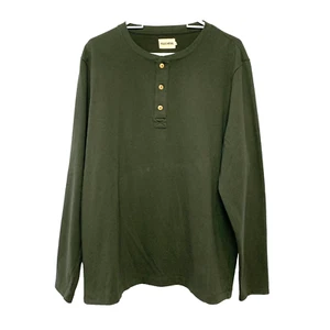 Taylor Stitch Long Sleeve Henley Green Shirt Mens 44 - Picture 1 of 6
