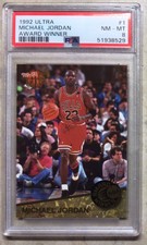 1992-93 Fleer Ultra Award Winner #1 Michael Jordan Chicago Bulls PSA 8