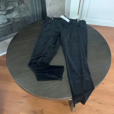 NWT Eileen Fisher Black Velvet Ankle Leggings Size 1X MSRP $138 - Image 1 of 4