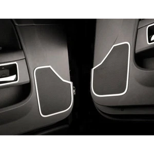 Front Door Speaker Trim 2p for 08-14 Dodge Challenger [Stainless Steel/Polished] - Picture 1 of 3