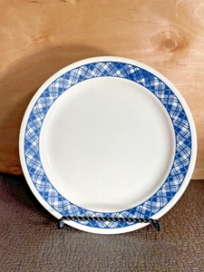 Corning Corelle Blue Plaid Dinner Plate 10-1/4" - Picture 1 of 3