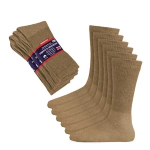 3 Pairs Men Diabetic Health Circulatory Cotton Crew Socks Beige 9-11 10-13 13-15 - Picture 1 of 8