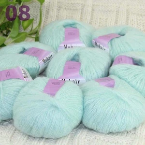 Sale New 8BallsX25g Luxury Soft Mohair Warm Wrap Shawl Hand Knit Crochet Yarn 08 - Picture 1 of 23