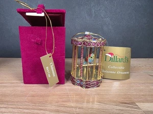 Dillards Borten chinesische Emaille Cloisonne Miniatur Vogelkäfig Ornament - Bild 1 von 7