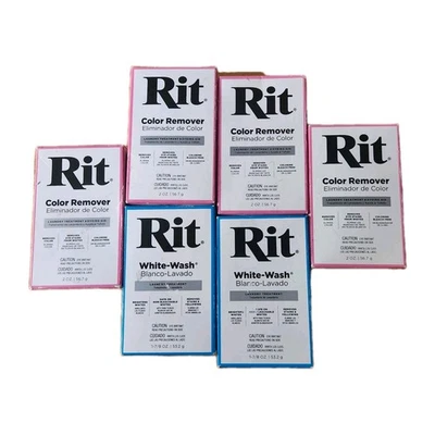 Polvo removedor de color RIT 2 oz (paquete de 4) Y lavado blanco RIT 2 oz. (Pack de 2) Foto 1 de 4