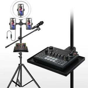 Multifunction Portable Tripod Tray Stand & Smartphone Clamp for Content Creation - Photo 1 sur 10