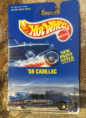 Cadillac Hot Wheels '59 azul con detalles y llantas doradas nuevo estilo de pintura #266 Foto 1 de 4