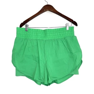 ALL IN MOTION Womens Large Green Biker Short Lined Lightweight High Waist Shorts - Picture 1 of 5