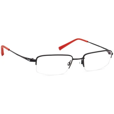Gafas Nike 4233 001 Pulidas Negro/Rojo Medio Borde Marco de Metal 51[]19 145 Foto 1 de 4