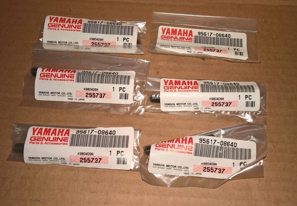 NUEVO (CANTIDAD 6) Genuino Yamaha Stud 95617-08640 KT-100 KT100 Motor Kart Foto 1 de 1