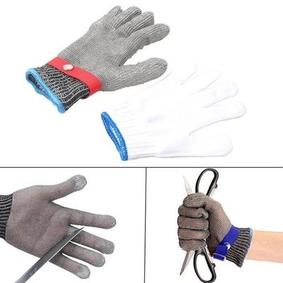 Sicherheits Schnittschutzhandschuhe Stichfester Draht Metallgitter Metzger - Bild 1 von 4