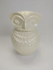 Vintage weiße Keramik Keramik Eule Keksdose MCM - Bild 1 von 19