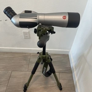Leica APO Televid 77 Angled Spotting Scope with Manfrotto Stand All Good Working - Picture 1 of 20